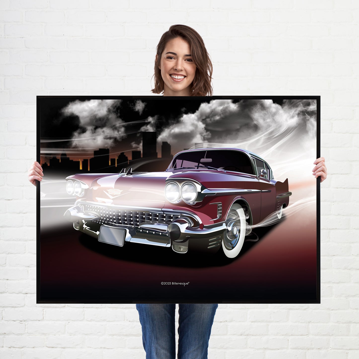 Cadillac Coupe Deville American Muscle Car print - supercar poster