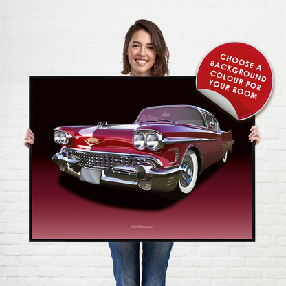 Cadillac Coupe Deville American Muscle Car print - supercar poster