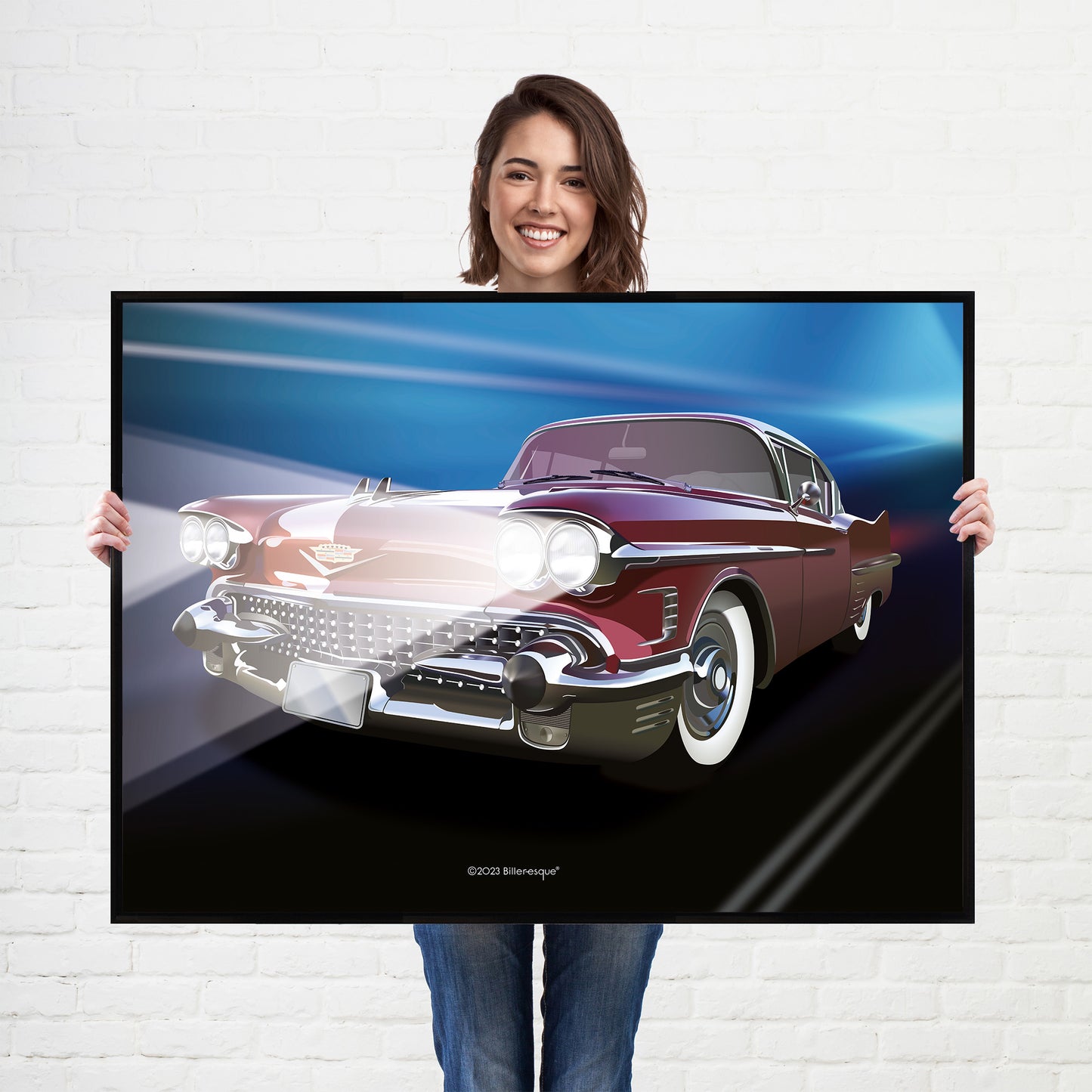 Cadillac Coupe Deville American Muscle Car print - supercar poster