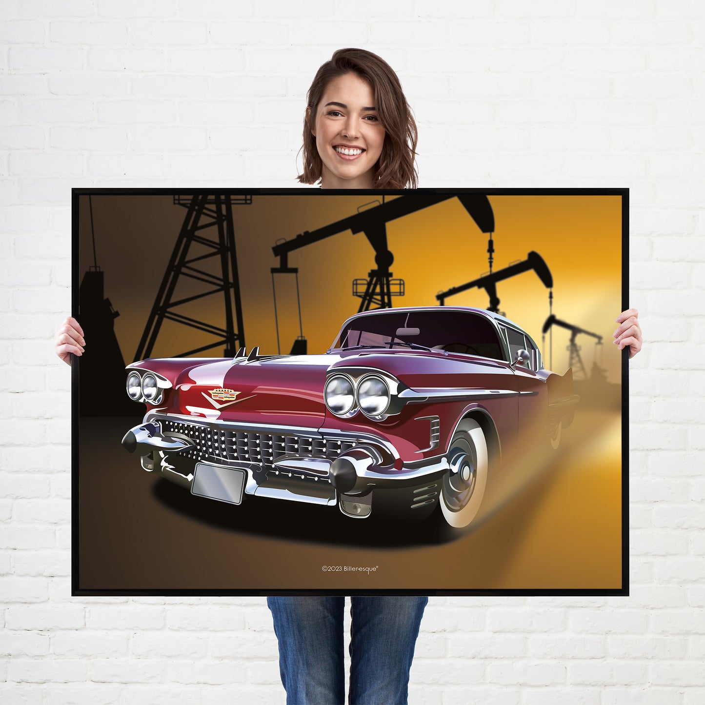 Cadillac Coupe Deville American Muscle Car print - supercar poster