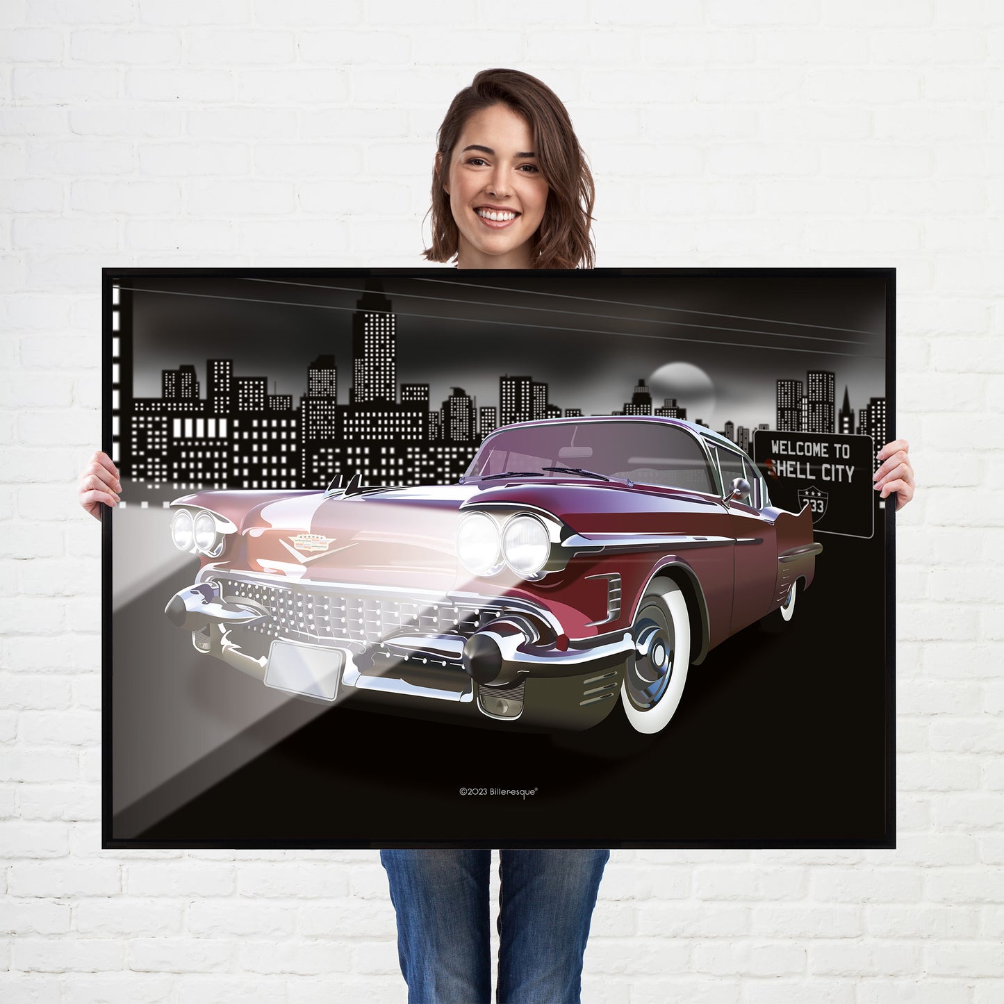 Cadillac Coupe Deville American Muscle Car print - supercar poster