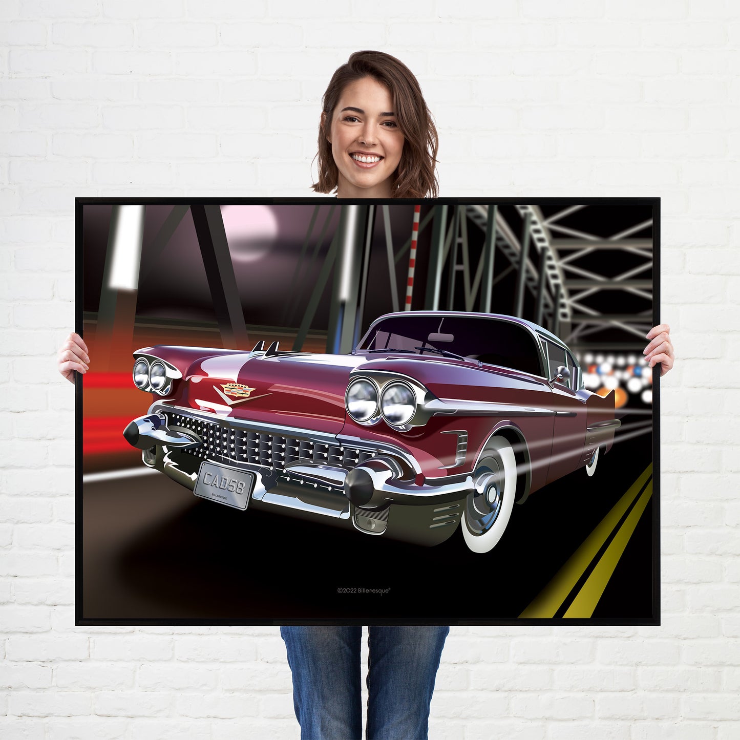 Cadillac Coupe Deville American Muscle Car print - supercar poster