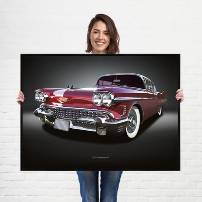 Cadillac Coupe Deville American Muscle Car print - supercar poster