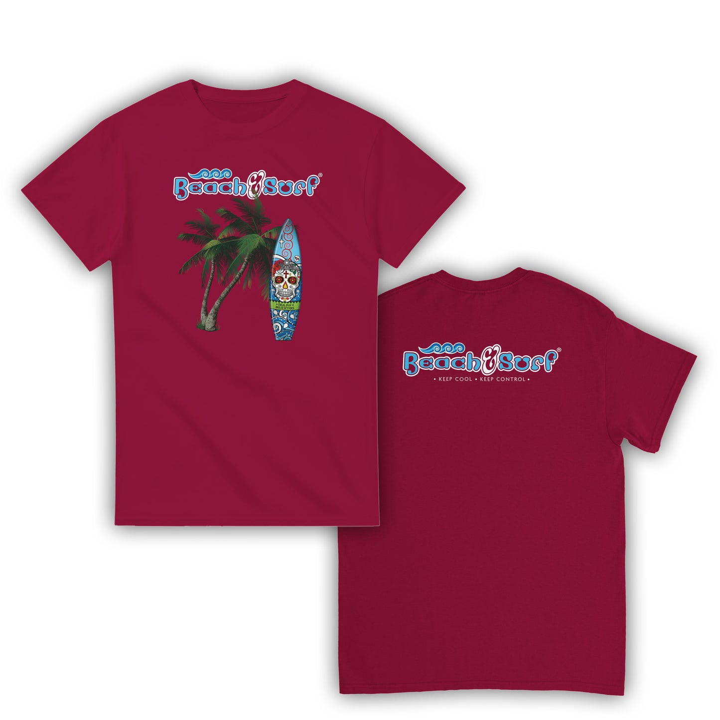 Day of the Dead Surf Board T-Shirt - BEACH & SURF Leisure Wear