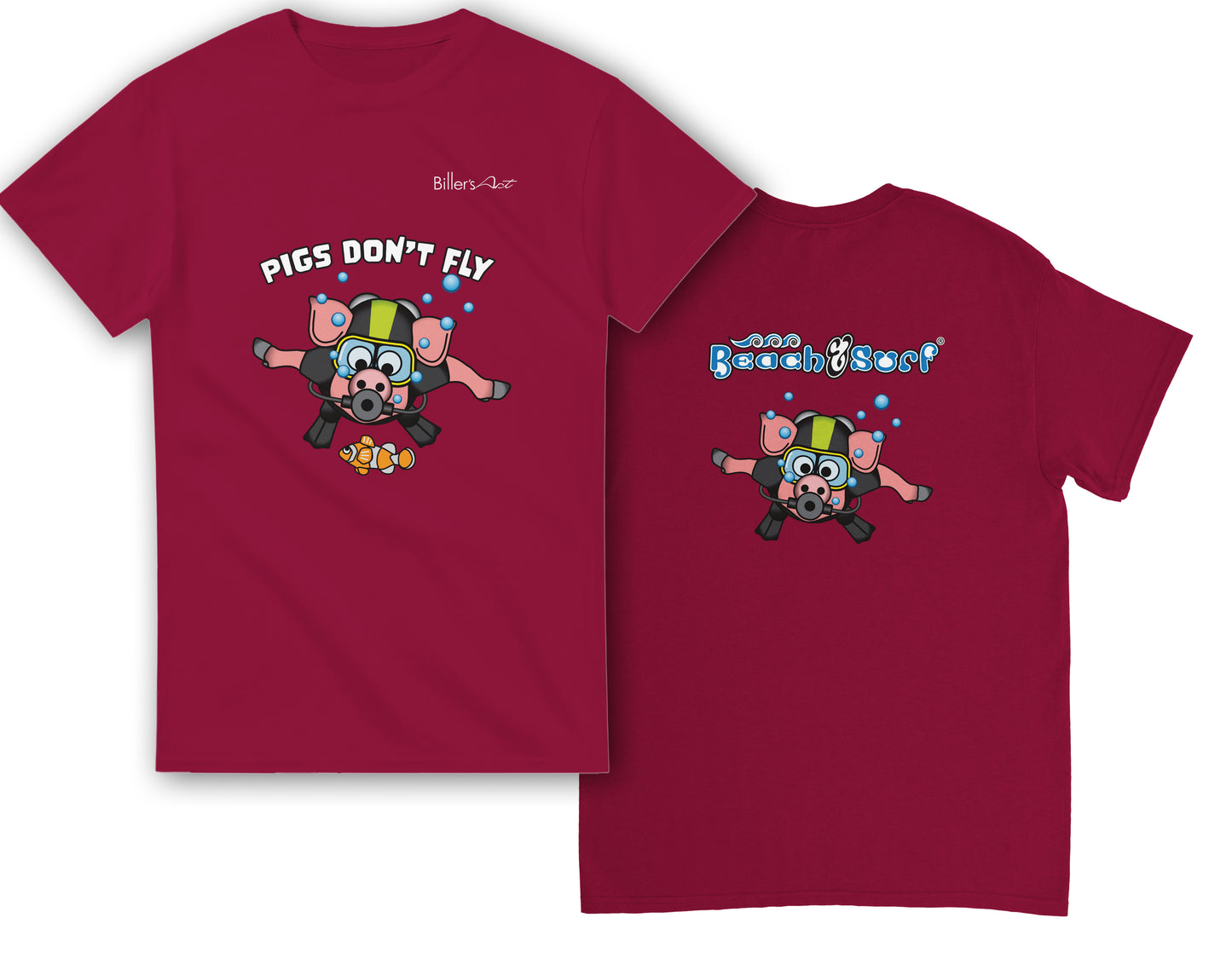 Pigs Don't Fly - Scuba Diving T-Shirt - Beach & Sure Leisure Wear
