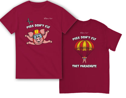Pigs Don't Fly - Sky Diving T-Shirt - Beach & Sure Leisure Wear