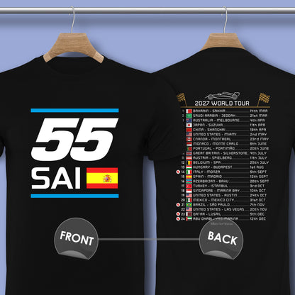 Carlos Sainz 2027 Race Calendar Formula 1 F1 T-Shirt