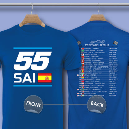 Carlos Sainz 2027 Race Calendar Formula 1 F1 T-Shirt