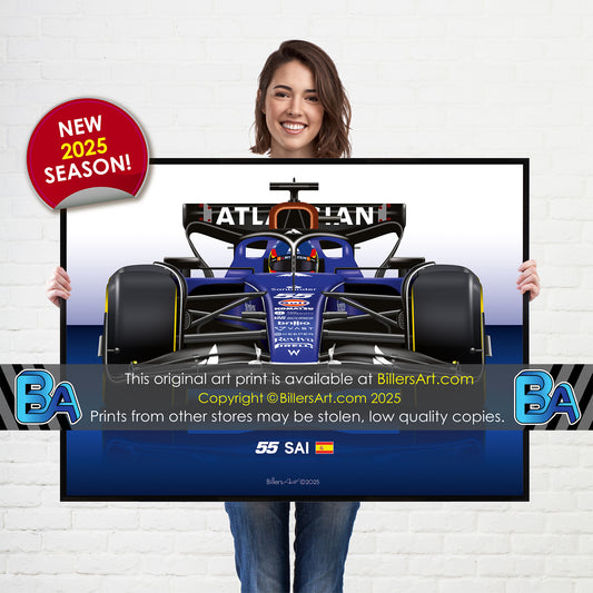 Carlos Sainz Williams 2025 Racing Car Print