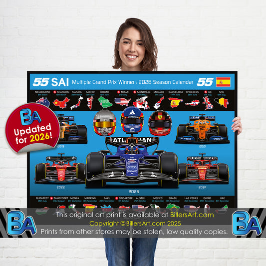 Carlos Sainz 2026 Formula 1 Celebration Print
