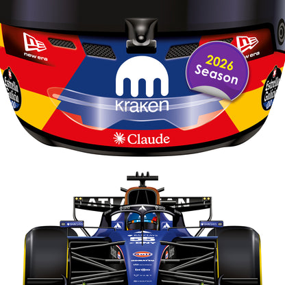 Carlos Sainz Formula 1 Racing Helmet 2026 Williams Print