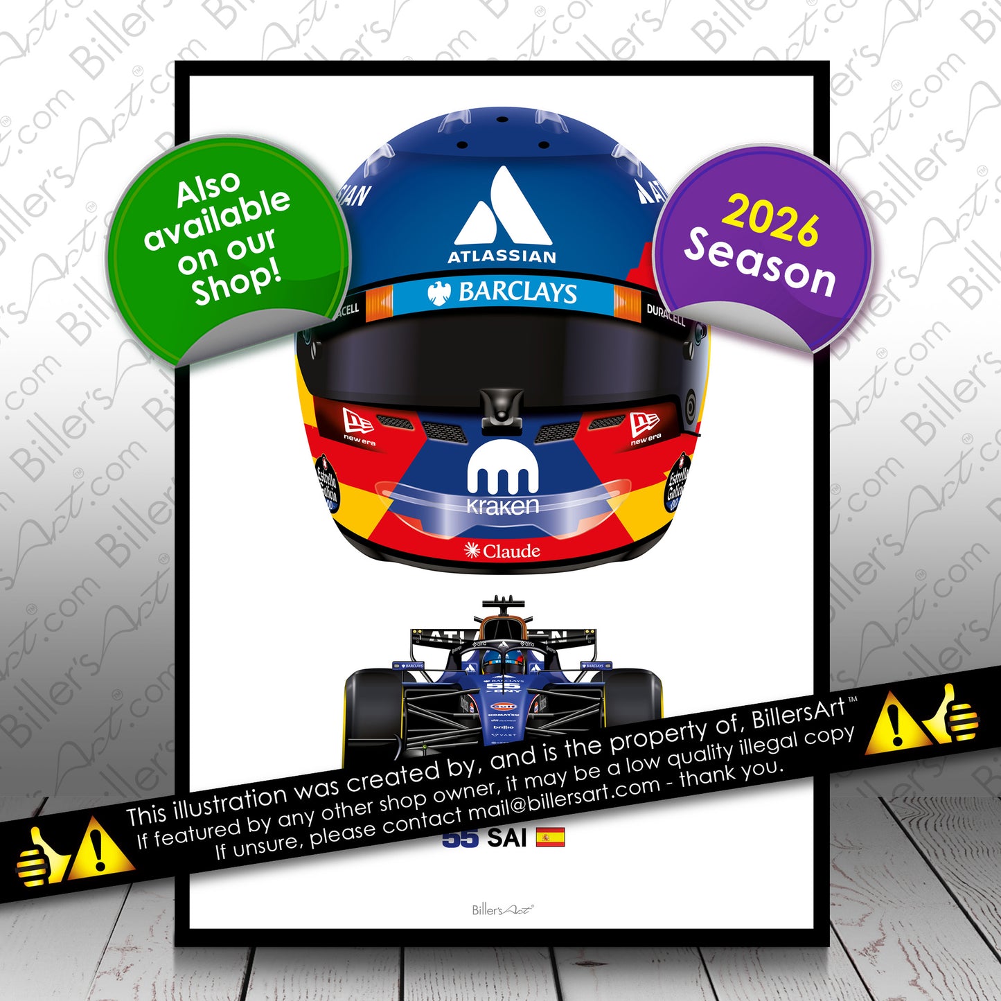 Carlos Sainz Williams 2026 Racing Car Print