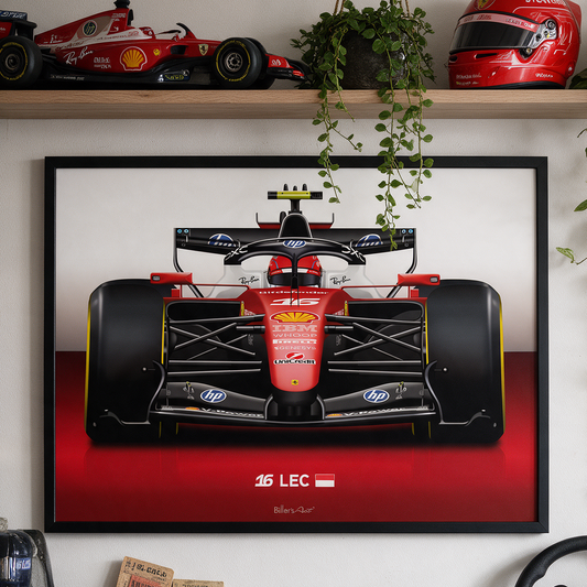 Charles Leclerc Formula 1 Ferrari 2026 Racing Car Print