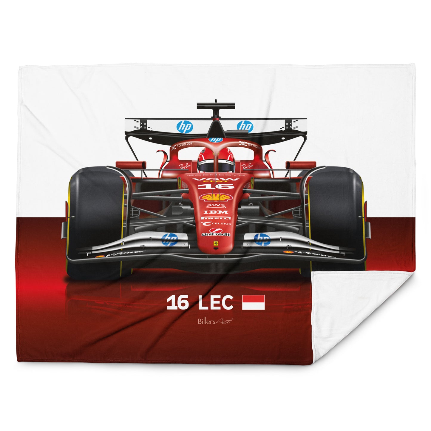 Charles Leclerc Formula 1 Ferrari 2025 Racing Car Throw Blanket