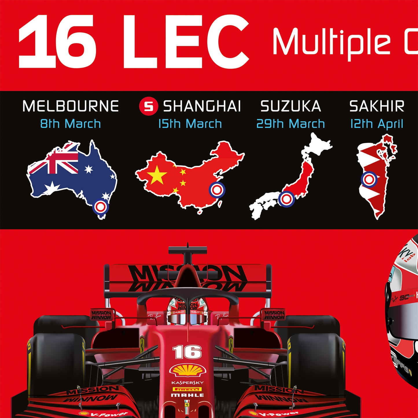 Charles Leclerc 2026 Formula 1 Celebration Print