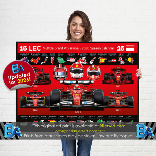 Charles Leclerc 2026 Formula 1 Celebration Print
