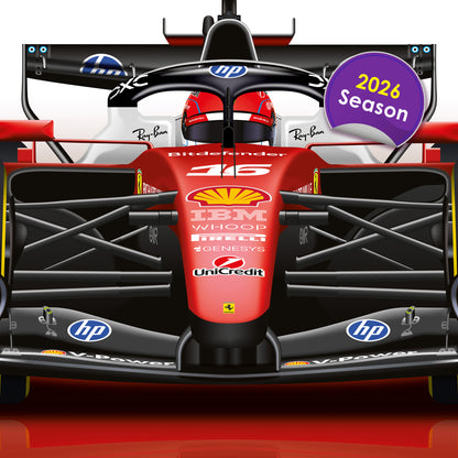 Charles Leclerc Formula 1 Ferrari 2026 Racing Car Print