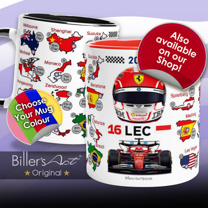 Charles Leclerc Formula 1 Racing Helmet 2026 Ferrari Print