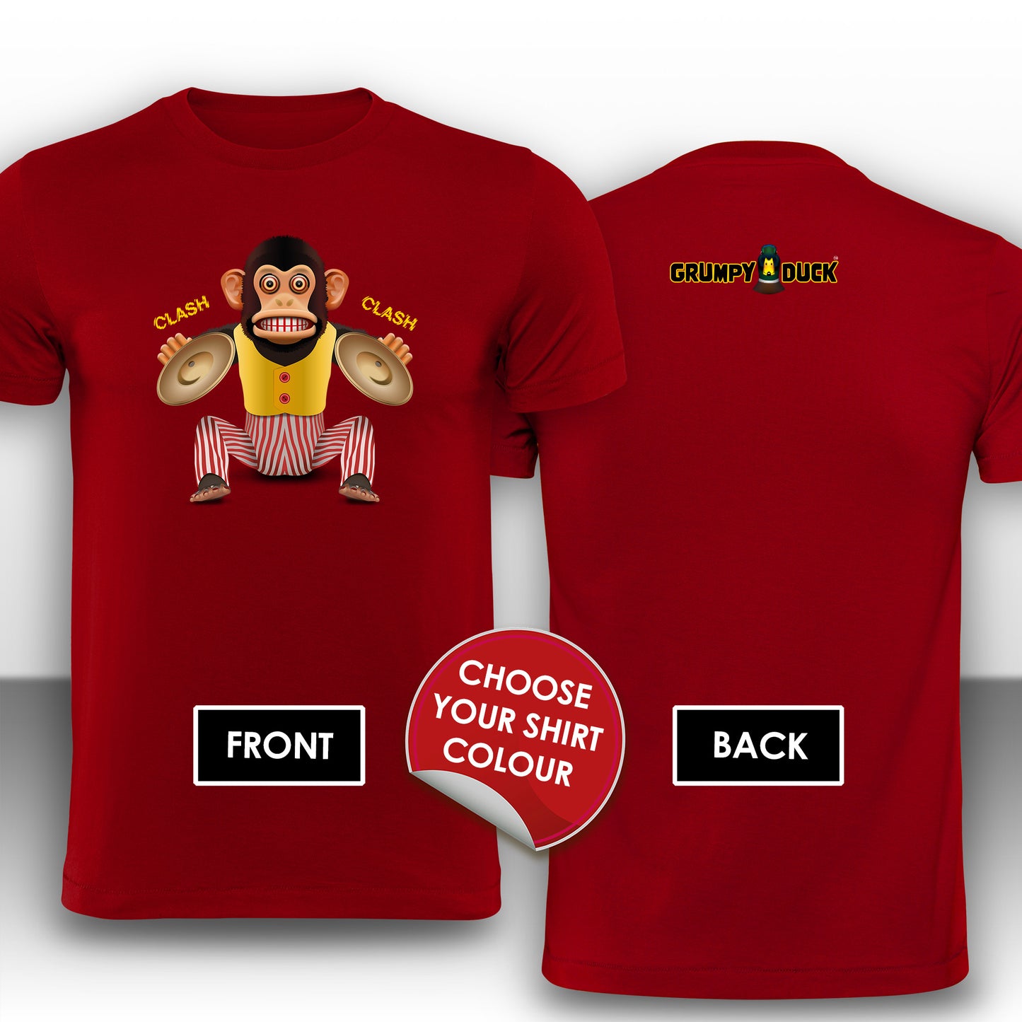 Clapping Cymbals Monkey Design - Grumpy Duck Leisure Wear