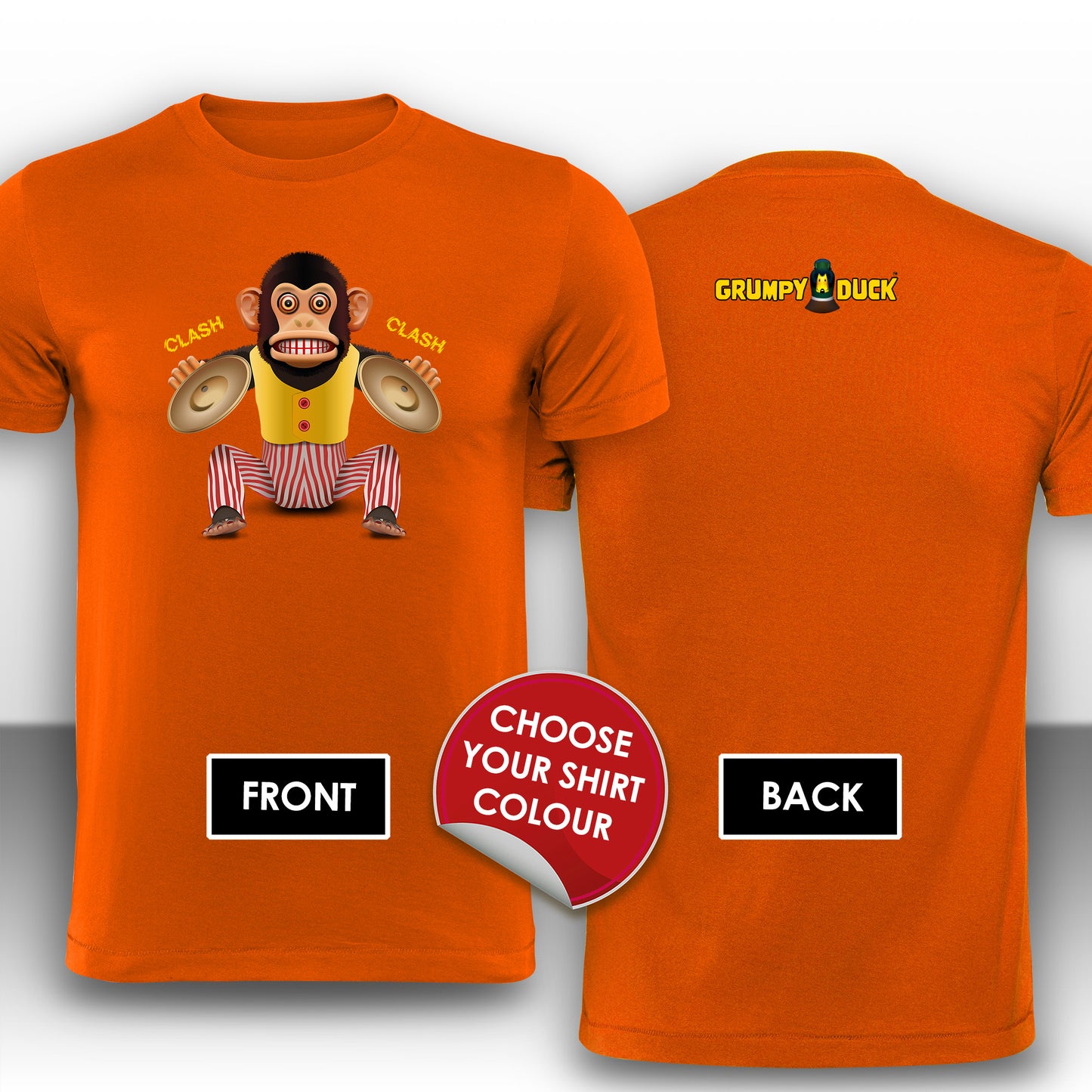 Clapping Cymbals Monkey Design - Grumpy Duck Leisure Wear