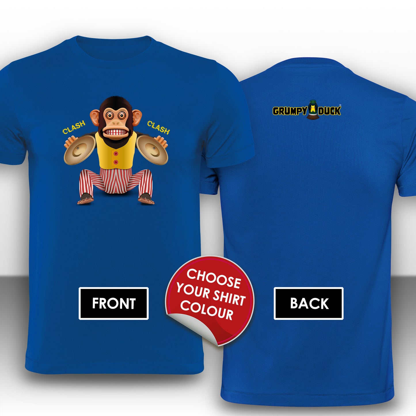 Clapping Cymbals Monkey Design - Grumpy Duck Leisure Wear