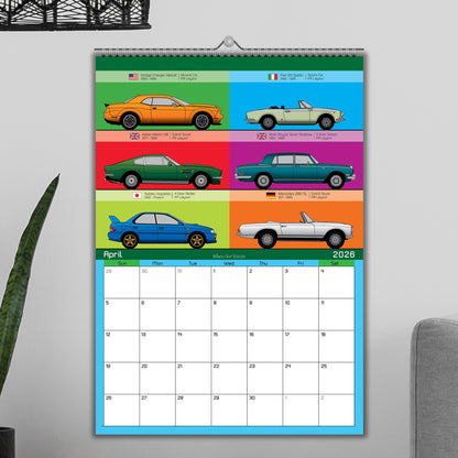 2026 Car lovers Iconic Classic World Car Calendar