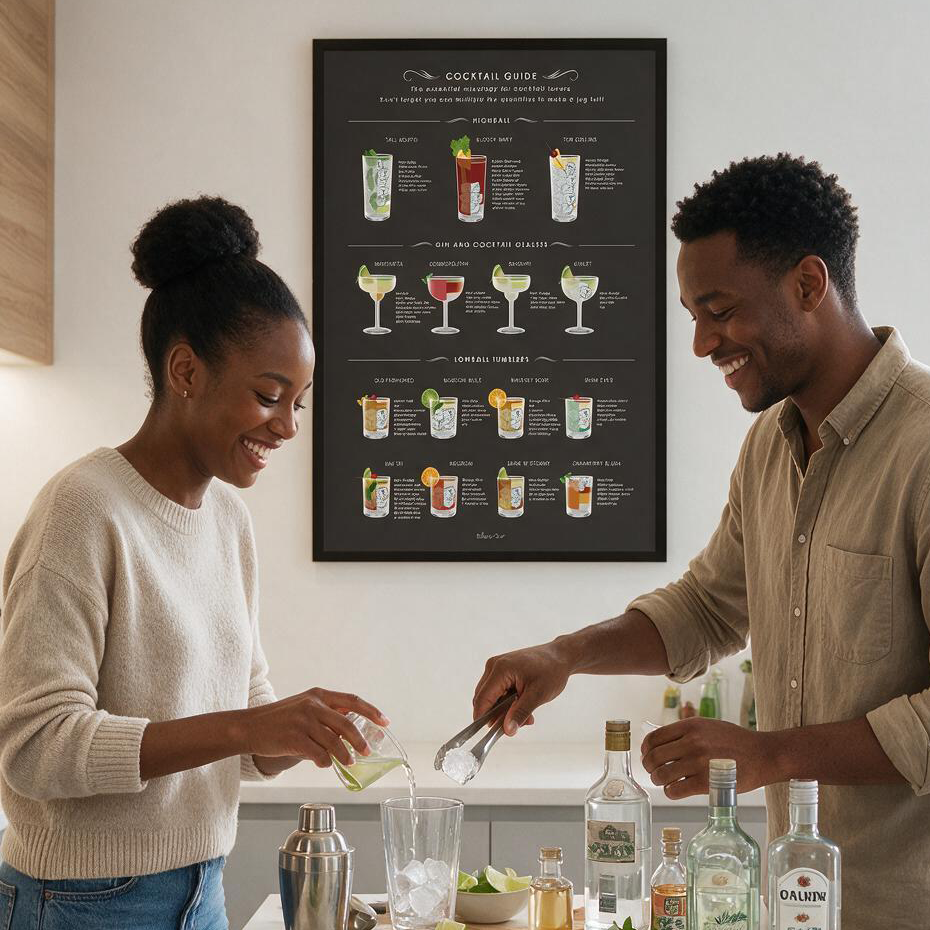 Cocktail Guide Print (Framed or Unframed)