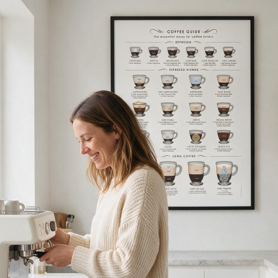 Framed Coffee Guide - White