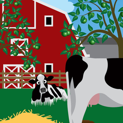 Funny Cows on the Farm Poster Wall Print