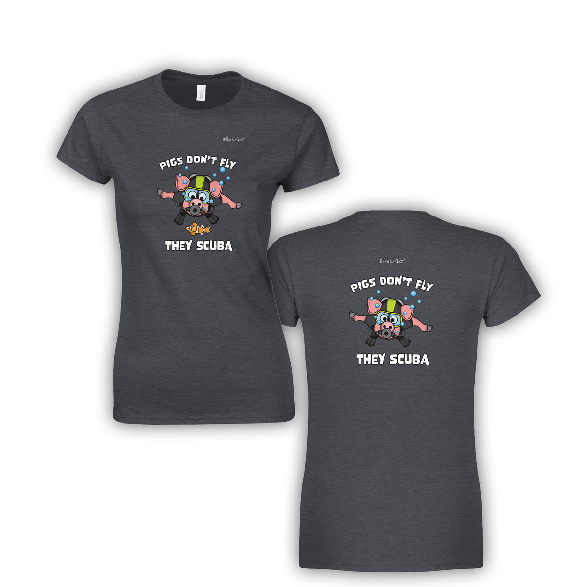 Pigs Don't Fly - Scuba Diving Womens' Slim Fit T-Shirt