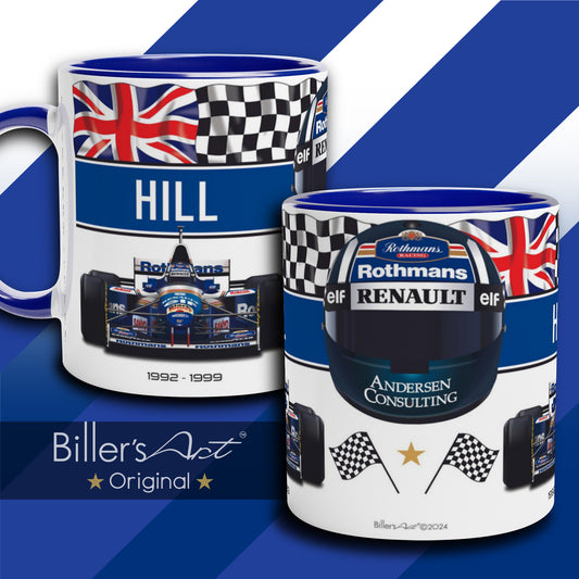 Classic World Champion Damon Hill's Car & Helmet Formula 1 Mug