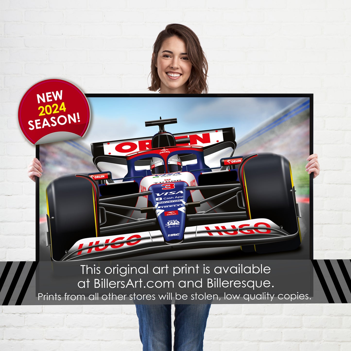 Daniel Ricciardo Formula 1 RB 2024 Racing Car Print