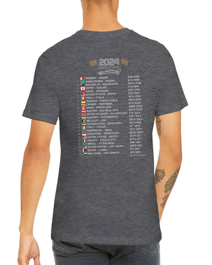 Lando Norris 2024 Race Calendar Formula 1 F1 T-Shirt Plain