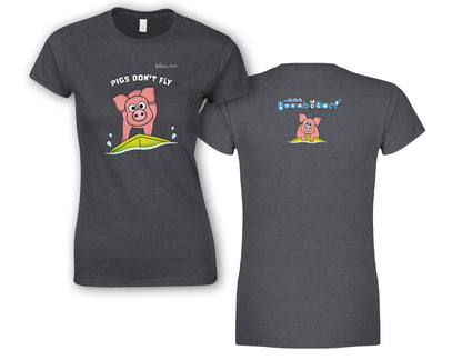 Pigs Don't Fly - Surfing - Beach & Sure Leisure Wear Womens' Slim Fit T-Shirt