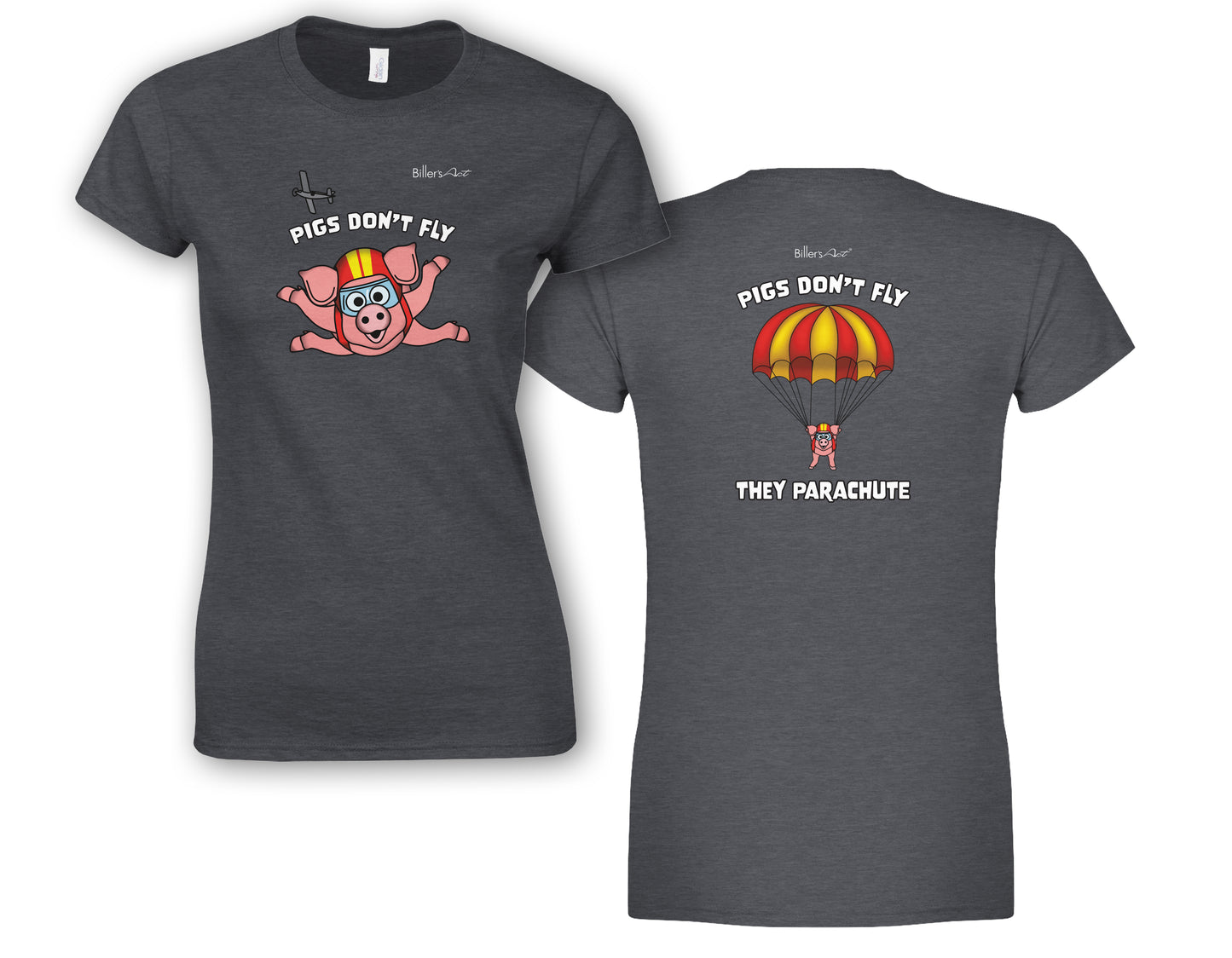 Pigs Don't Fly - Sky Diving - Beach & Sure Leisure Wear Womens' Slim Fit T-Shirt