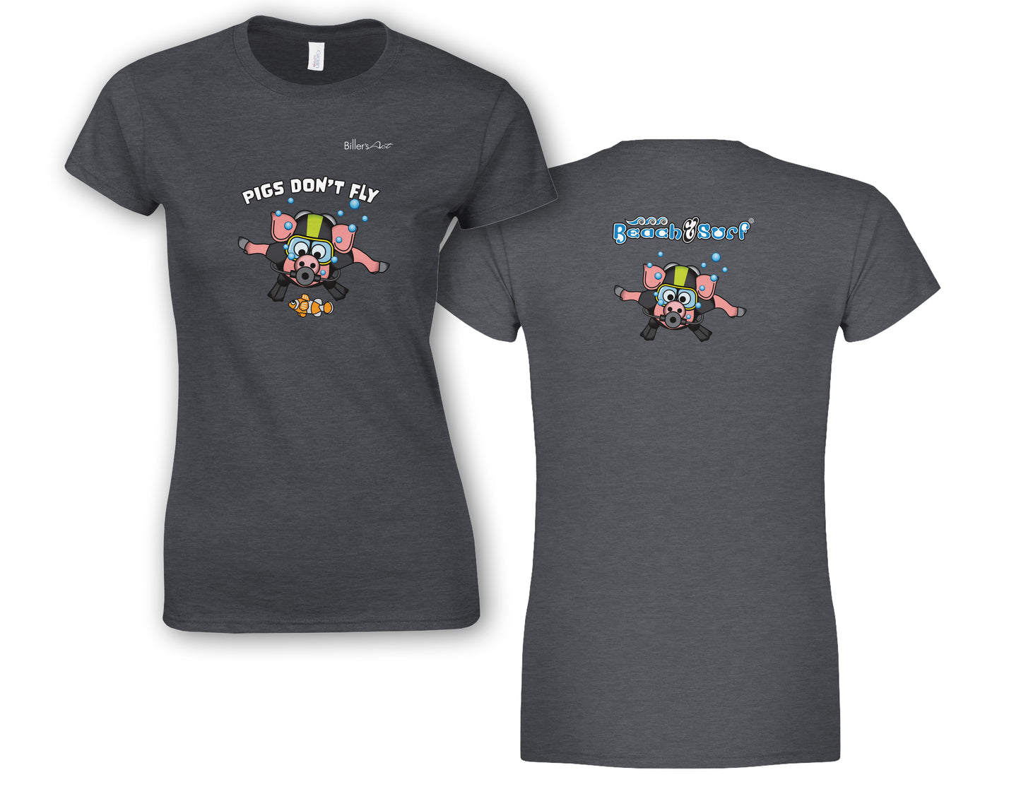 Pigs Don't Fly - Scuba Diving - Beach & Sure Leisure Wear Womens' Slim Fit T-Shirt