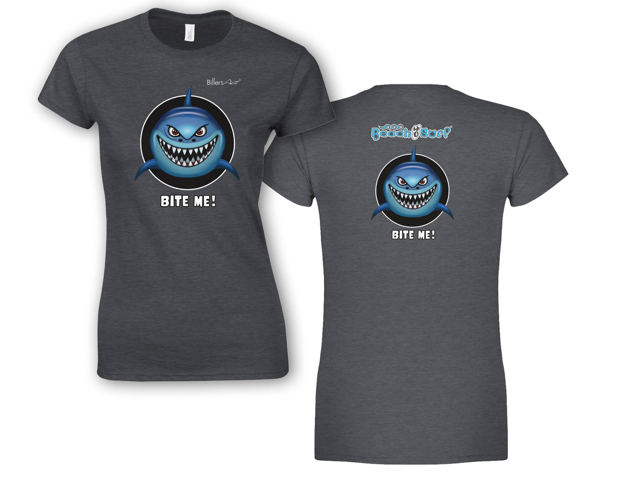 BEACH & SURF Leisure Wear - Bite Me Shark Womens Slim Fit T-Shirt
