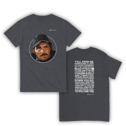 Jaws Movie T Shirt - Sam Quint Quote - T Shirt Film Illustration