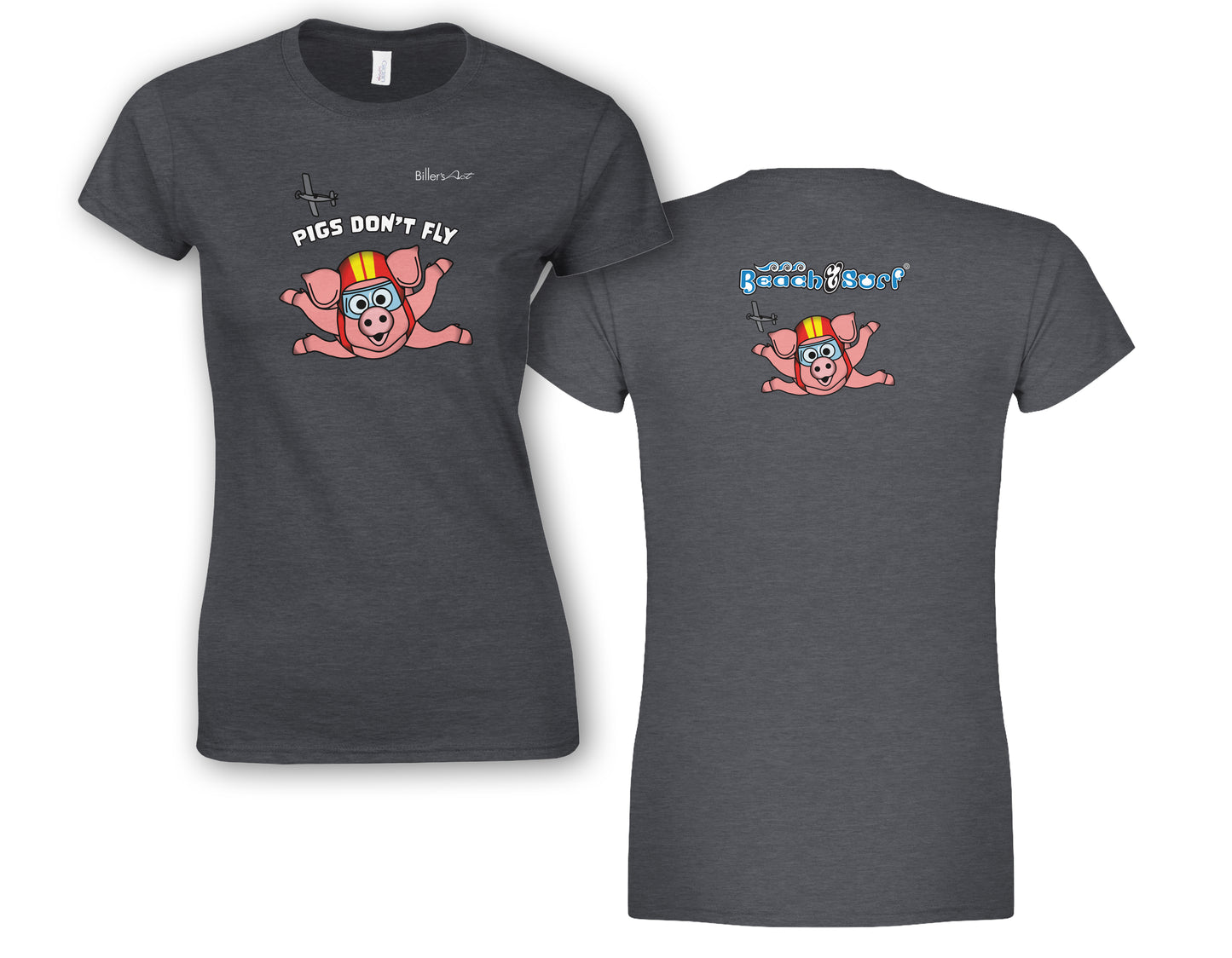 Pigs Don't Fly - Sky Diving - Beach & Sure Leisure Wear Womens' Slim Fit T-Shirt