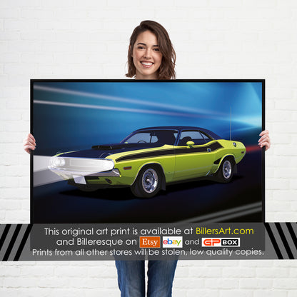 Dodge Challenger American Muscle Car print - supercar poster