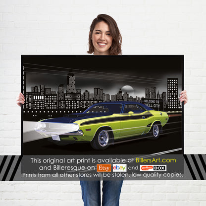 Dodge Challenger American Muscle Car print - supercar poster