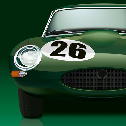 Jaguar E-Type Endurance Racing Car Poster Wall Print