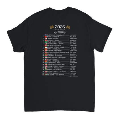 Charles Leclerc 2026 Cartoon Calendar Formula 1 T-Shirt