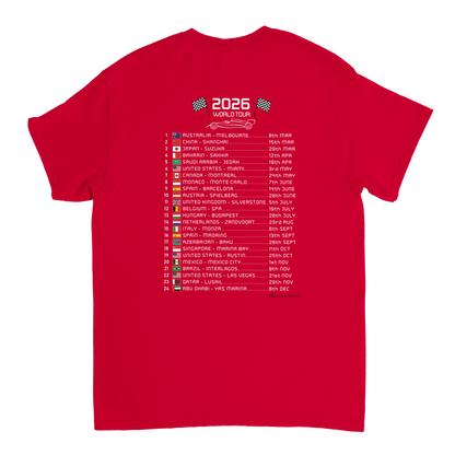 Charles Leclerc 2026 Cartoon Calendar Formula 1 T-Shirt