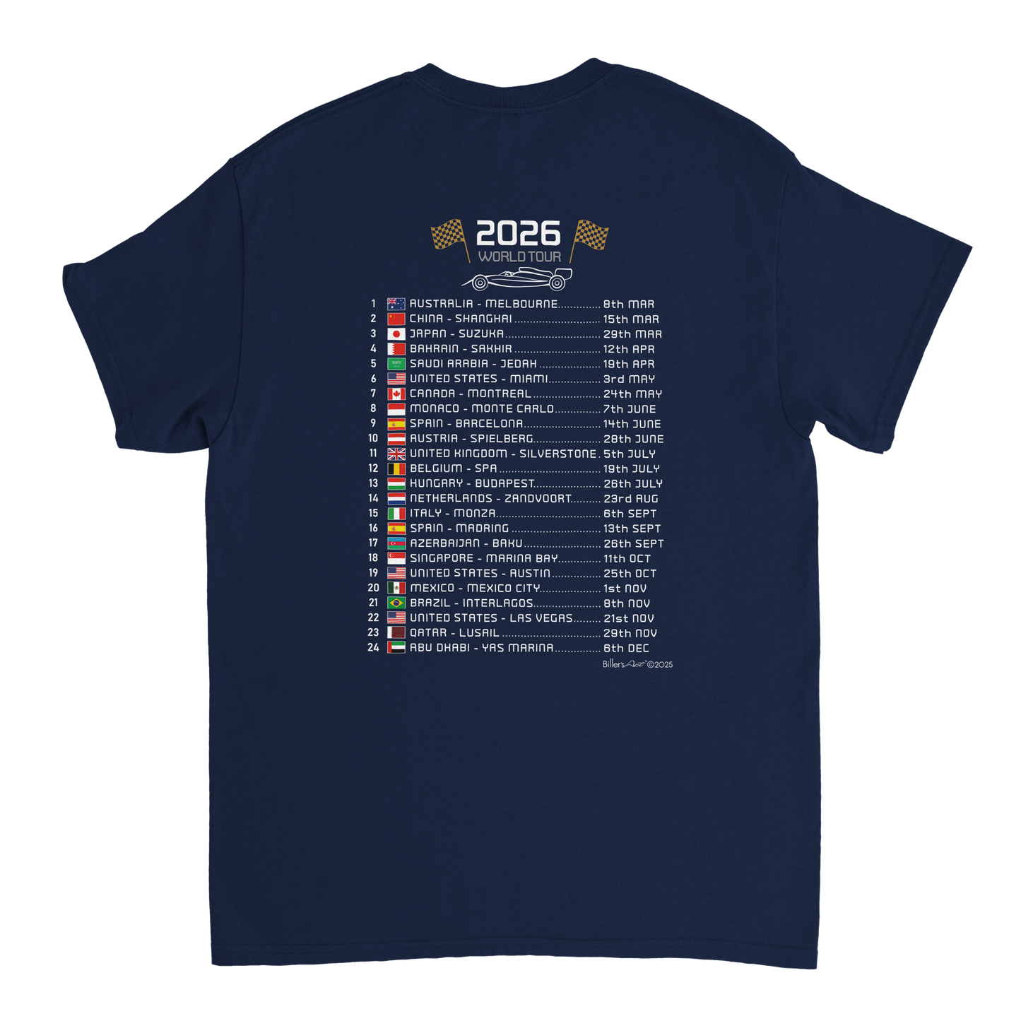 Max Verstappen 2026 Cartoon Calendar Formula 1 T-Shirt