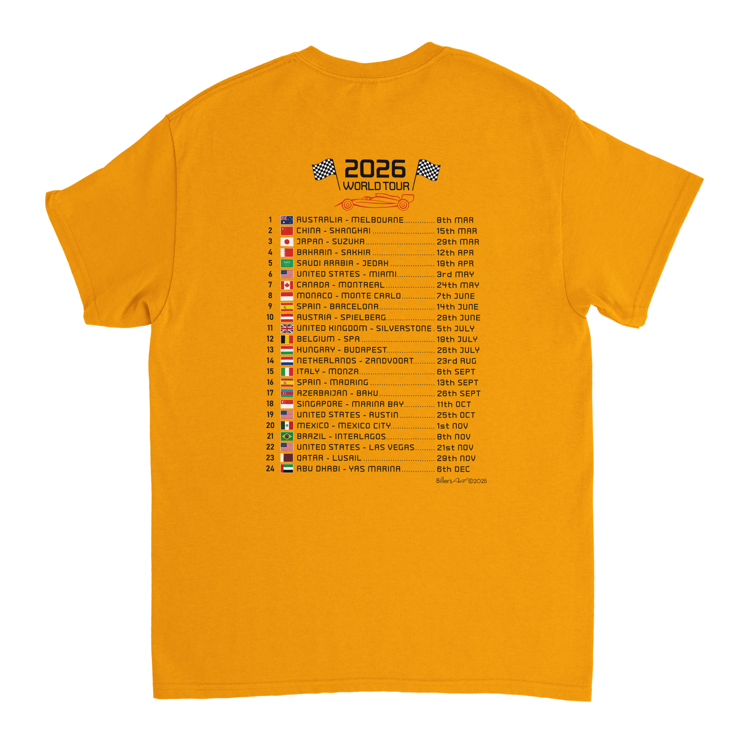 Charles Leclerc 2026 Cartoon Calendar Formula 1 T-Shirt