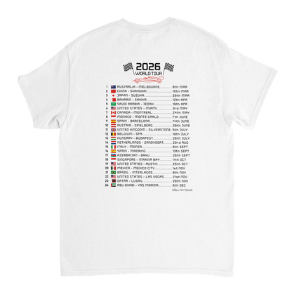 Charles Leclerc 2026 Cartoon Calendar Formula 1 T-Shirt