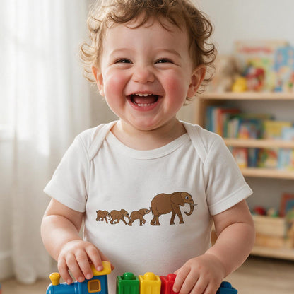 Babies Happy Elephants Bodysuit from the Wildlife Collection