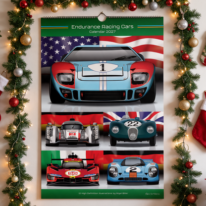 2027 Endurance Christmas Racing Calendars on Flags US