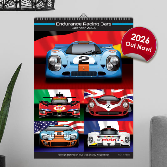 2026 WEC Endurance Racing Car Calendar. Classics Le Mans Cars